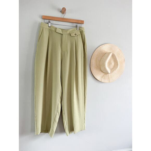 Madewell | NWT | Rosedale High-Rise Pant in Crepe | Blanched Olive | Sz10 Petite - Picture 2 of 12